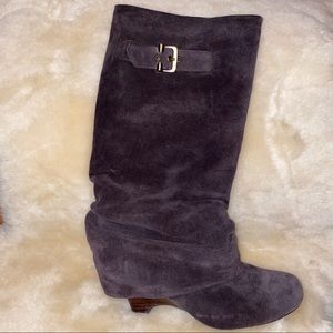 NAUGHTY MONKEY - brown suede, cuffed, wedge boot